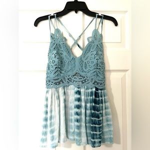 NWT Willow & Root the Buckle lacy, tie dye strappy camisole tank size L